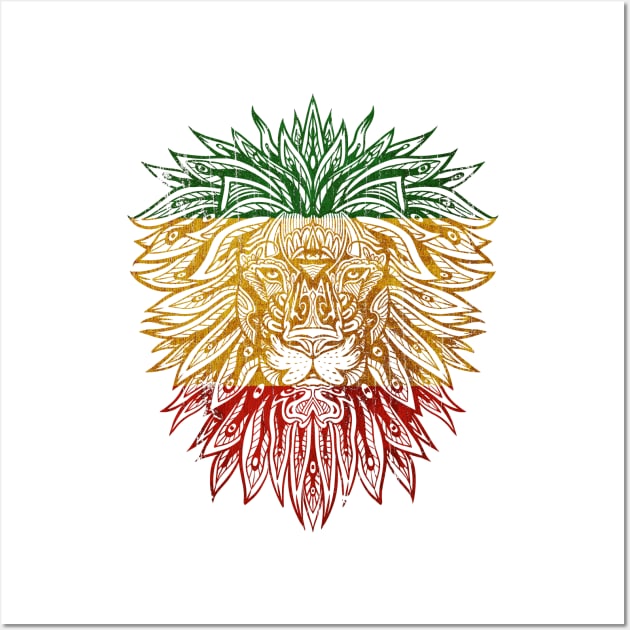 Mandala Rasta Lion Reggae Music Design Wall Art by UNDERGROUNDROOTS